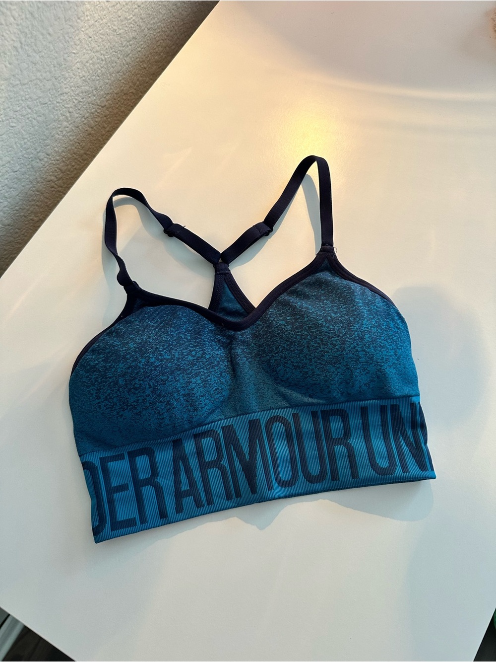 Under Armour Teal and Black Light-Support Sports Bra